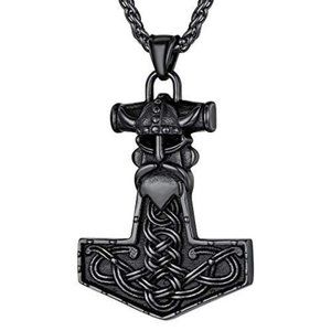 Norse Vikings Odin Necklace Mens Stainless Steel Nordic